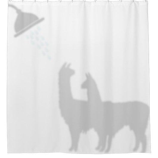 Twee Llamas Shadow Silhouette Shadow Buddies Douchegordijn (Voorkant)