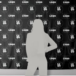 Twee Logo Black Step + Repeat Photo Booth Achtergr Wandkleed