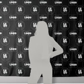 Twee Logo Black Step + Repeat Photo Booth Achtergr Wandkleed