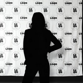 Twee Logo Step and Repeat fotohokje achtergrond. Wandkleed