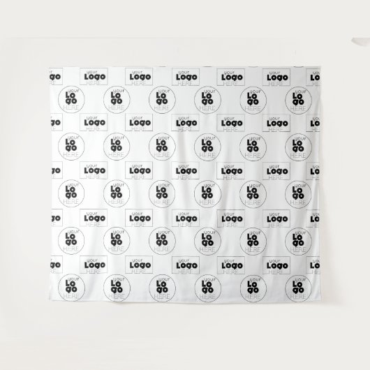 Twee Logo Step and Repeat fotohokje achtergrondsch Wandkleed (Voorkant (horizontaal))