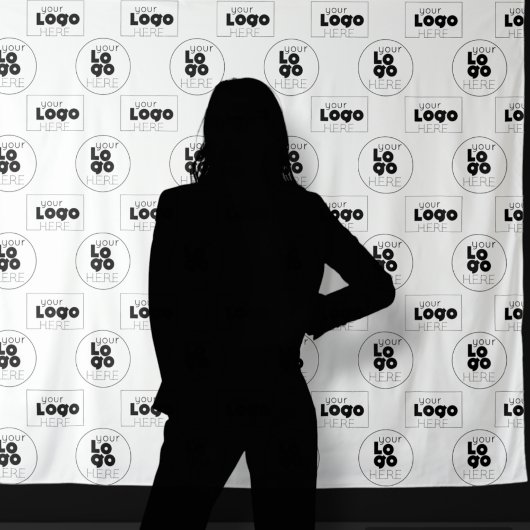 Twee Logo Step en Repeat Fotohokje Achtergrond Wandkleed