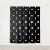 Twee Logo Zwarte Step + Repeat Fotohokje Achtergro Wandkleed (Voorkant)