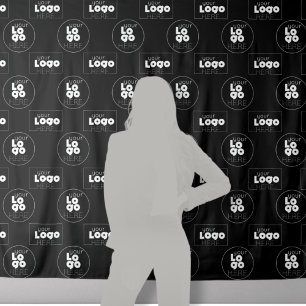 Twee Logo Zwarte Step + Repeat Fotohokje Achtergro Wandkleed