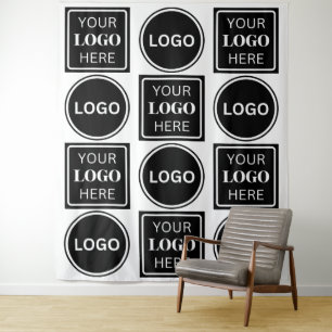 Twee logo's Elegante eenvoudige zakelijke Logo ach Wandkleed
