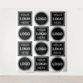 Twee logo's Elegante eenvoudige zakelijke Logo ach Wandkleed (Voorkant)