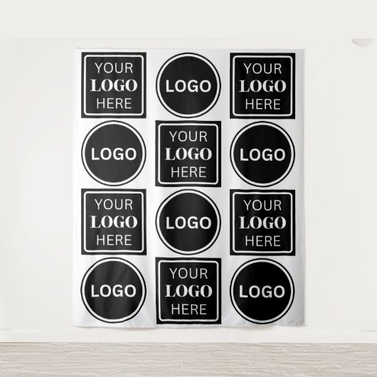 Twee logo's Elegante eenvoudige zakelijke Logo ach Wandkleed (Voorkant)