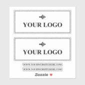 Twee logo's en twee teksten uw bedrijf sticker (Vel)