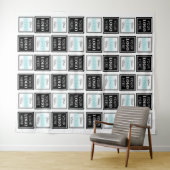 Twee logo's Evenement Wit Vierkant Eenvoudig Wandkleed (In Situ (horizontaal))