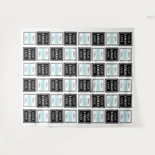 Twee logo's Evenement Wit Vierkant Eenvoudig Wandkleed (Voorkant (horizontaal))