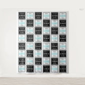 Twee logo's Evenement Wit Vierkant Eenvoudig Wandkleed (Voorkant)