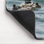 Twee loons met twee baby's muismat (Hoek)