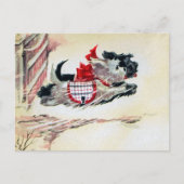 Twee lopende Scotties Briefkaart (Voorkant)