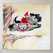 Twee lopende Scotties Poster (Voorkant)