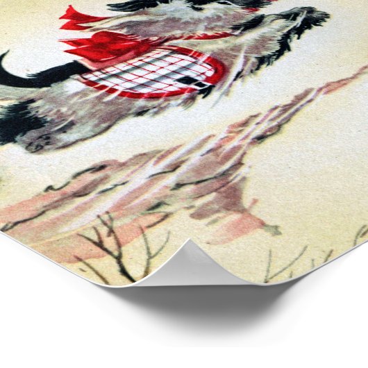 Twee lopende Scotties Poster (Hoek)