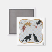 Twee loslopende vossen magneet (Voorkant / Achterkant)