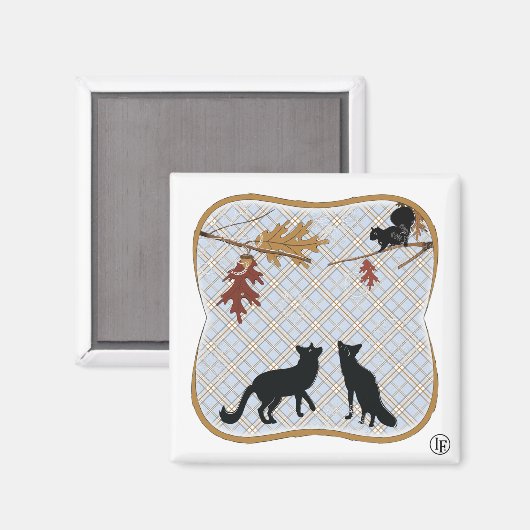 Twee loslopende vossen magneet (Voorkant / Achterkant)