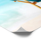 Twee lounges op het strand van de oceaan poster (Hoek)