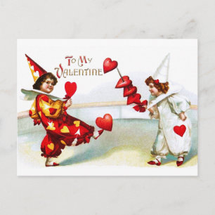 Twee Lovely Harlequins Briefkaart