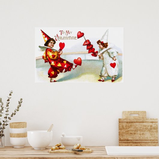 Twee Lovely Harlequins Poster (Keuken)