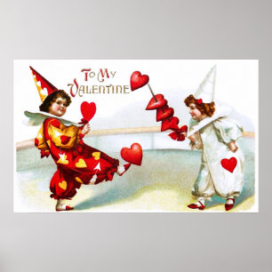 Twee Lovely Harlequins Poster