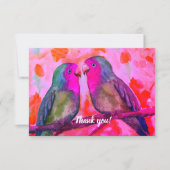 twee lovevogels dank je wel bedankkaart (Voorkant)