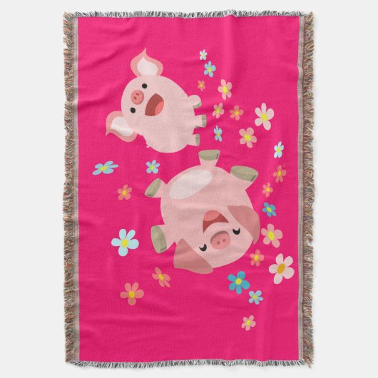 Twee luchtige Cartoon varkens in lentetroomwand Deken (Voorkant Verticaal)