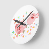 Twee luchtige Cartoons in de lentekker Ronde Klok (Hoek)