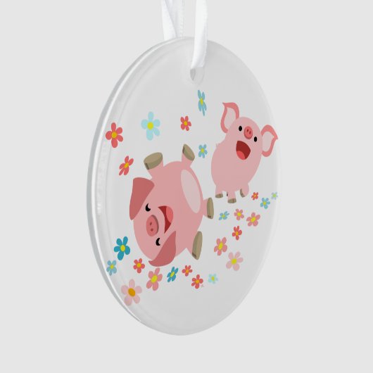 Twee luchtige Cartoons varkens in het Ornament van (voorkant)