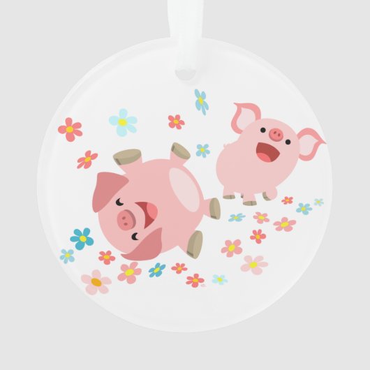 Twee luchtige Cartoons varkens in het Ornament van (achterkant)