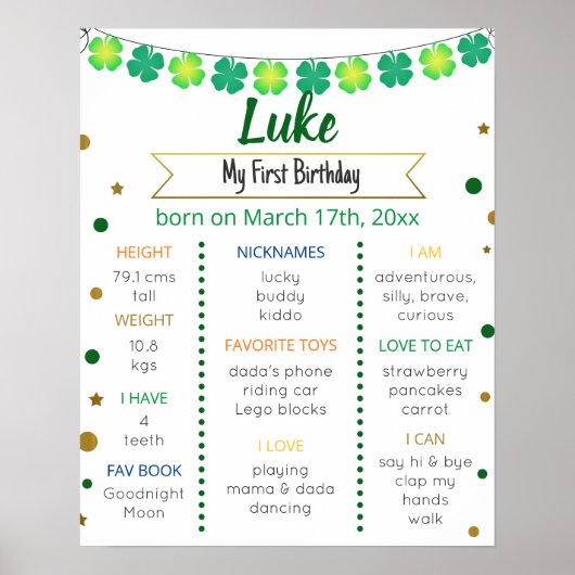 Twee Lucky 2e Birthday Milestone Poster (Voorkant)