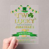 Twee Lucky 2e verjaardag Acryl Uitnodigingen (Insitu (Draagbaar))