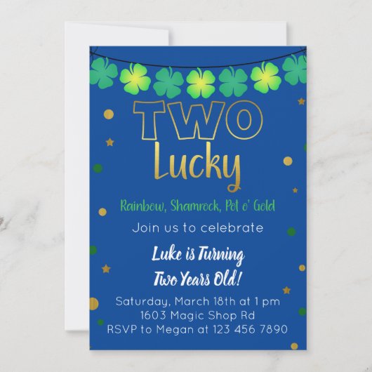 Twee Lucky 2e verjaardag Kaart (Voorkant)