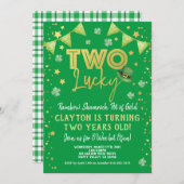 Twee Lucky 2e verjaardag St Patrick's Day Party Kaart (Voorkant / Achterkant)