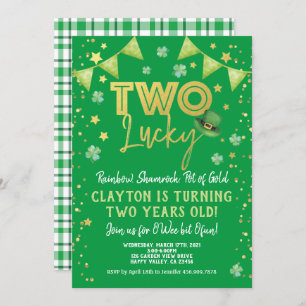 Twee Lucky 2e verjaardag St Patrick's Day Party Kaart