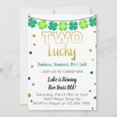 Twee Lucky 2e verjaardag Uitnodiging (Voorkant)