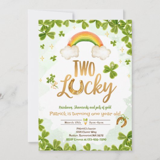 Twee Lucky Birthday St Patrick's 2e verjaardag Par Kaart (Voorkant)