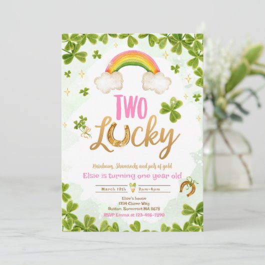 Twee Lucky Birthday St Patrick's 2e verjaardag Par Kaart (Staand voorkant)