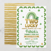 Twee Lucky Birthday Uitnodiging St Patrick's Day
