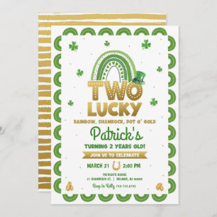 Twee Lucky Birthday Uitnodiging St Patrick's Day
