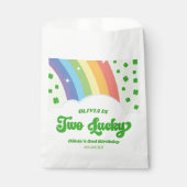 Twee Lucky Charm Rainbow 2e verjaardagsfeestje Bedankzakje (Voorkant)