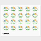 Twee Lucky Charm Rainbow 2e verjaardagsfeestje Ronde Sticker (Vel)