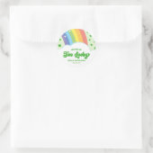 Twee Lucky Charm Rainbow 2e verjaardagsfeestje Ronde Sticker (Tas)