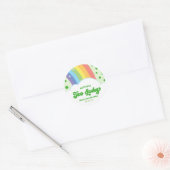 Twee Lucky Charm Rainbow 2e verjaardagsfeestje Ronde Sticker (Envelop)