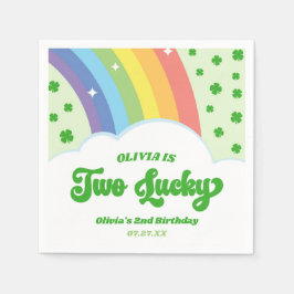 Twee Lucky Charm Rainbow 2e verjaardagsfeestje Servet