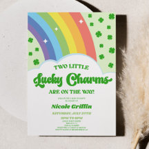 Twee Lucky Charms Rainbow Clover Twins Baby shower