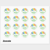 Twee Lucky Charms Rainbow Twins Baby shower Ronde Sticker (Vel)
