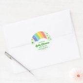 Twee Lucky Charms Rainbow Twins Baby shower Ronde Sticker (Envelop)