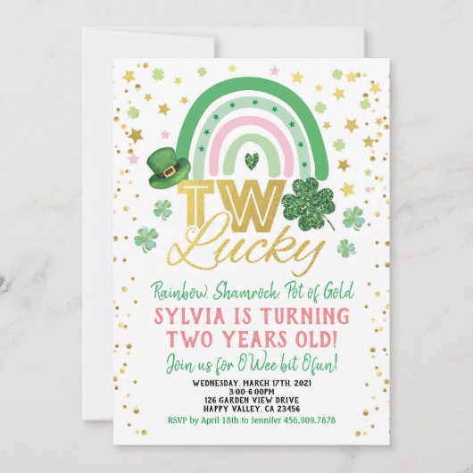 Twee Lucky Girl 2e verjaardag St Patrick's Day Kaart (Voorkant)