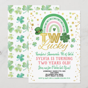 Twee Lucky Girl 2e verjaardag St Patrick's Day Kaart